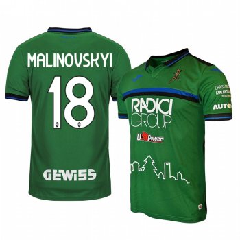 Ruslan Malinovskyi Atalanta 19-20 Christmas Edition Men's Green Short Sleeve Jersey