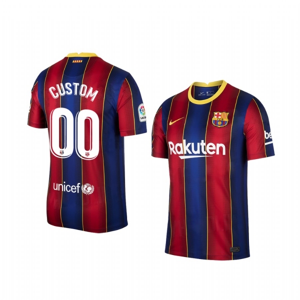 Youth Barcelona Custom Youth Red Blue Home Short Sleeve Jersey 2020-21