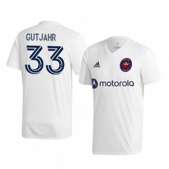 Jeremiah Gutjahr Chicago Fire 2020-21 Away Men's White Short Sleeve Jersey