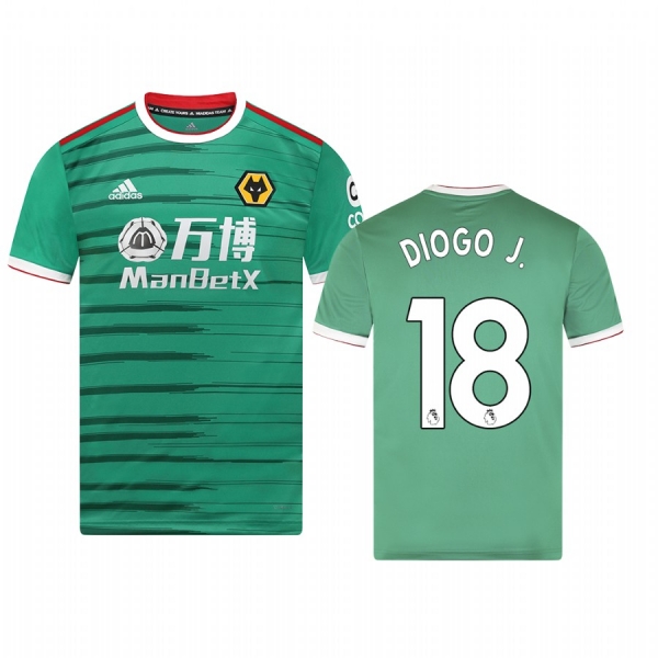 Youth Wolverhampton Wanderers Diogo Jota Green Third Short Sleeve Jersey 19-20