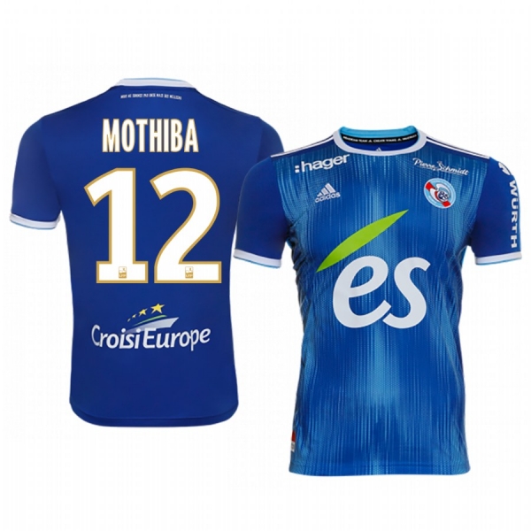 Lebo Mothiba Strasbourg 19-20 Blue Home Replica Jersey Men's