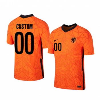 Custom Netherlands 2020 Orange Home Men's Short Sleeve Jersey