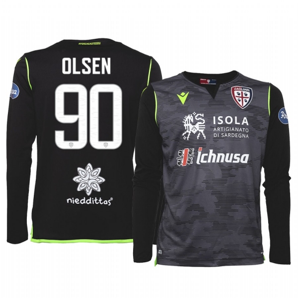 Youth 19-20 Cagliari Calcio Robin Olsen Black Goalkeeper Home Jersey