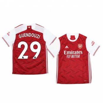 Men's Matteo Guendouzi Arsenal Home Official Short Sleeve Jersey 2020-21