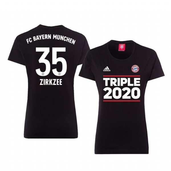 Women's Bayern Munich Black Triple 2020 Short Sleeve T-Shirt