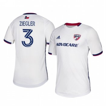 Reto Ziegler FC Dallas 2020-21 Away Men's White Short Sleeve Jersey