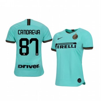 Women's Antonio Candreva Internazionale Milano 19-20 Away Short Sleeve Jersey