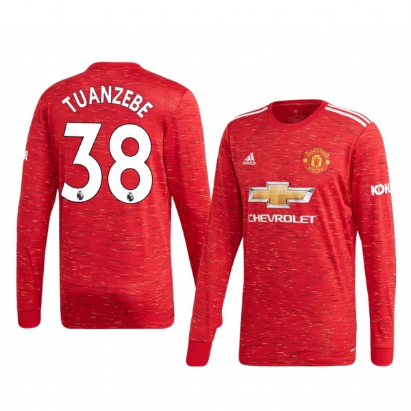 Axel Tuanzebe Manchester United 2020 Home Men's Red Long Sleeve Jersey