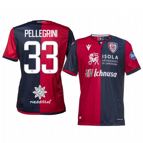 Men's Luca Pellegrini Cagliari Calcio 19-20 Home Jersey