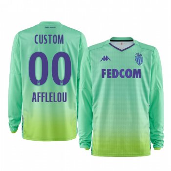 19-20 AS Monaco Custom Green Goalkeeper Home Jersey Men's