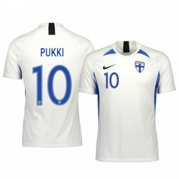 Finland Teemu Pukki Men's 2020 Home Authentic Short Sleeve Jersey