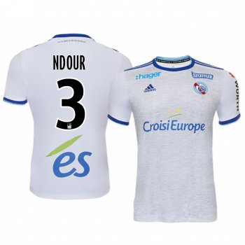 Abdallah Ndour Strasbourg 19-20 White Away Replica Jersey Men's