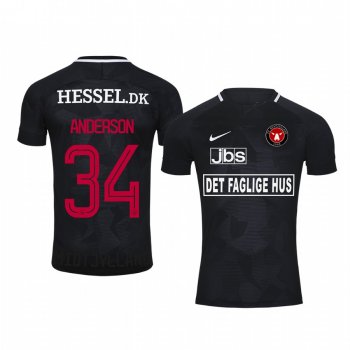 Mikael Anderson Midtjylland Home Black Short Sleeve Jersey