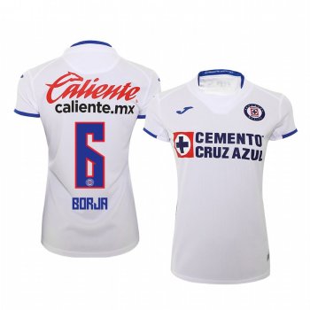 Women's Jonathan Borja Cruz Azul 19-20 White Away Short Sleeve Jersey