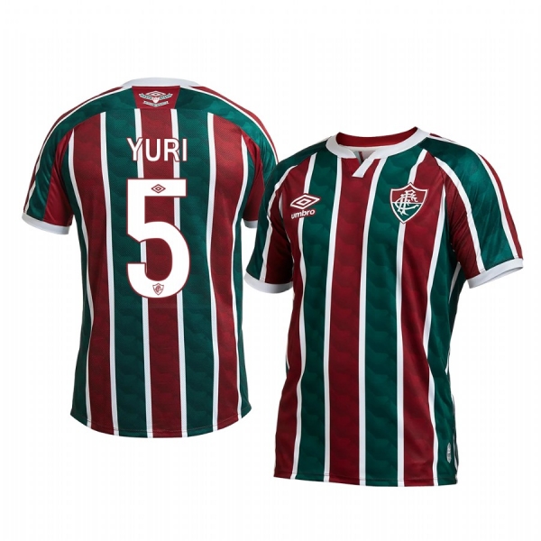 Fluminense Yuri 2020 Home Men's Red Green Short Sleeve Jersey