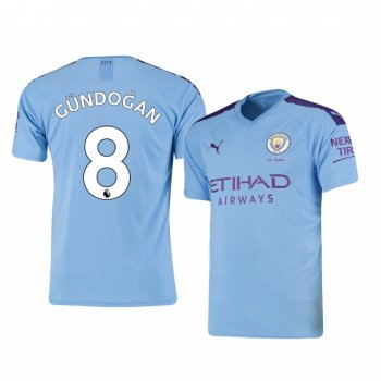 Men's Ilkay Gundogan Manchester City Home Short Sleeve Jersey 19-20