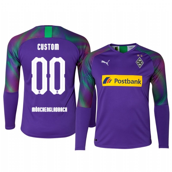 Borussia Monchengladbach Custom Men's 19-20 Goalkeeper Authentic Long Sleeve Jersey