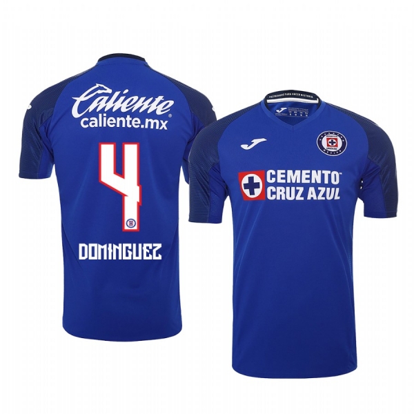 Julio Cesar Dominguez Cruz Azul 19-20 Home Men's Royal Official Short Sleeve Jersey