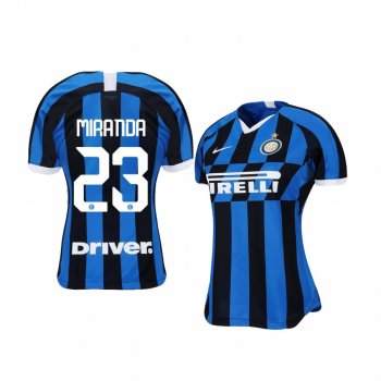 Women's Internazionale Milano Joao Miranda 19-20 Home Short Sleeve Jersey