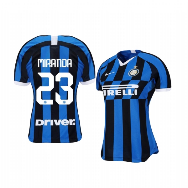 Women's Internazionale Milano Joao Miranda 19-20 Home Short Sleeve Jersey