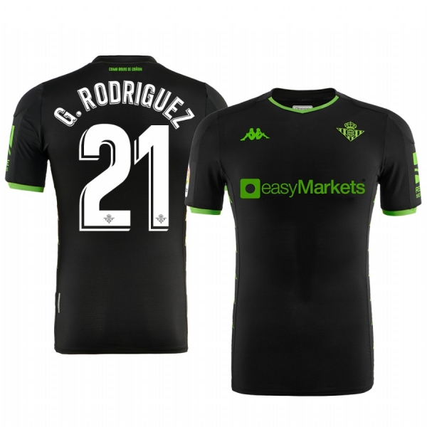 Real Betis Guido Rodriguez Men's Black Away Short Sleeve Jersey 19-20