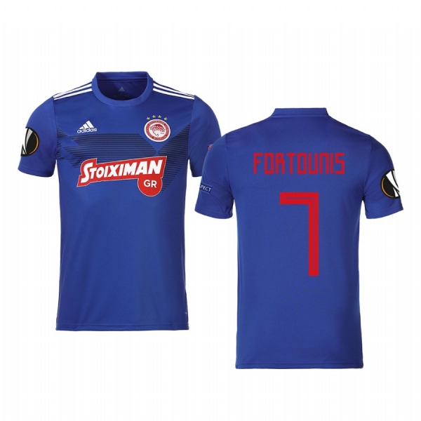 Youth Kostas Fortounis Olympiacos Piraeus UEFA Europa League Third Blue Short Sleeve Jersey