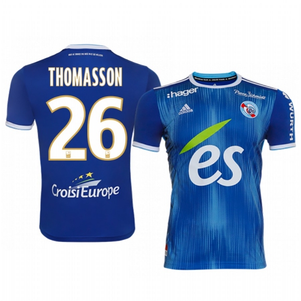 Adrien Thomasson Strasbourg 19-20 Blue Home Replica Jersey Men's