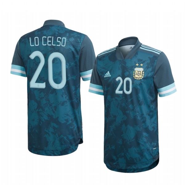 Argentina National Team Giovani Lo Celso Men's Blue Away Official Jersey 2020