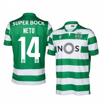 Sporting Lisbon Luis Neto Men's Green Home Short Sleeve Jersey 19-20