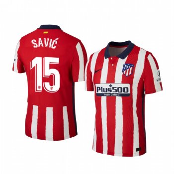 Atletico de Madrid Stefan Savic Men's Red Home Short Sleeve Jersey 2020-21