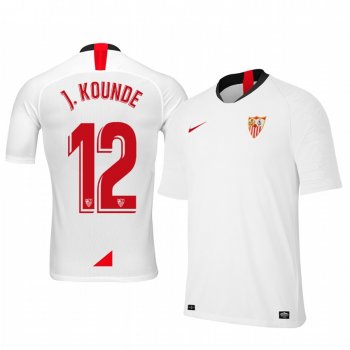 Youth Jules Kounde Sevilla 19-20 Home White Short Sleeve Jersey