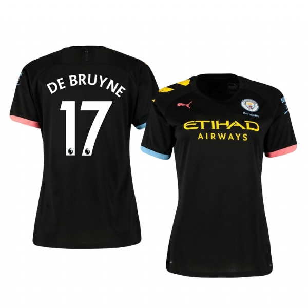 Women's Kevin De Bruyne Manchester City Away Short Sleeve Jersey 19-20