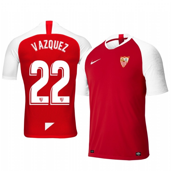 Youth Franco Vazquez Sevilla 19-20 Away Red Short Sleeve Jersey