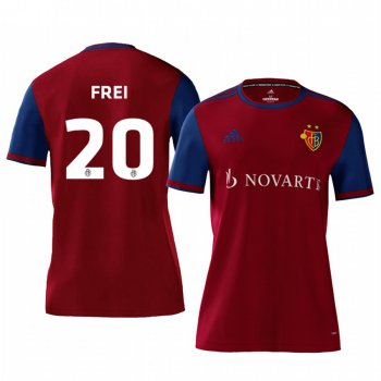 Basel Fabian Frei Men's Red Home Short Sleeve Jersey 19-20