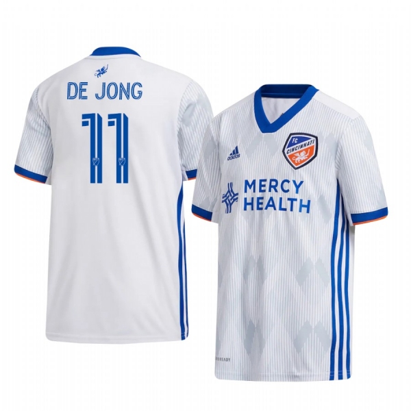 Youth Siem de Jong FC Cincinnati 2020-21 Away White Short Sleeve Jersey