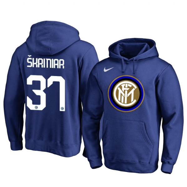 Milan Skriniar Internazionale Milano Team Logo Royal Iconic Pullover Hoodie