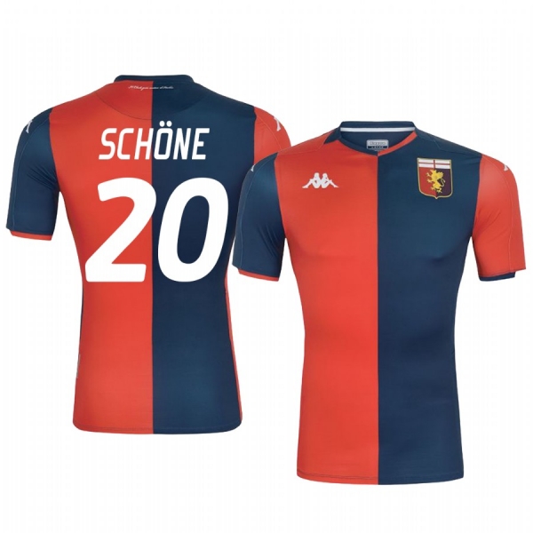 Genoa Lasse Schöne 19-20 Home Men's Short Sleeve Jersey