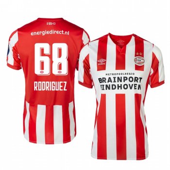 PSV Eindhoven Ricardo Rodriguez Men's Red White Home Short Sleeve Jersey 19-20