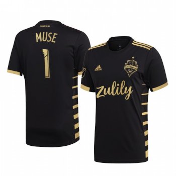 Trey Muse Seattle Sounders FC 2019 MLS Cup Champions Black Short Sleeve Jersey