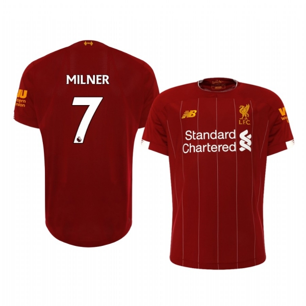 Men's James Milner Liverpool Home Short Sleeve Jersey 19-20