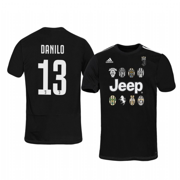 Danilo Juventus Historic Logo Black Short Sleeve Jersey