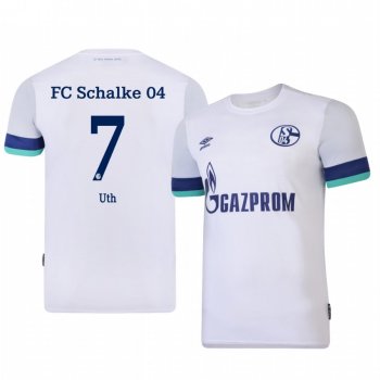 Youth Schalke 04 Mark Uth White Away Jersey 19-20