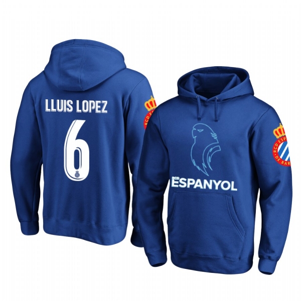 Lluis Lopez RCD Espanyol Royal Team Logo Pullover Hoodie