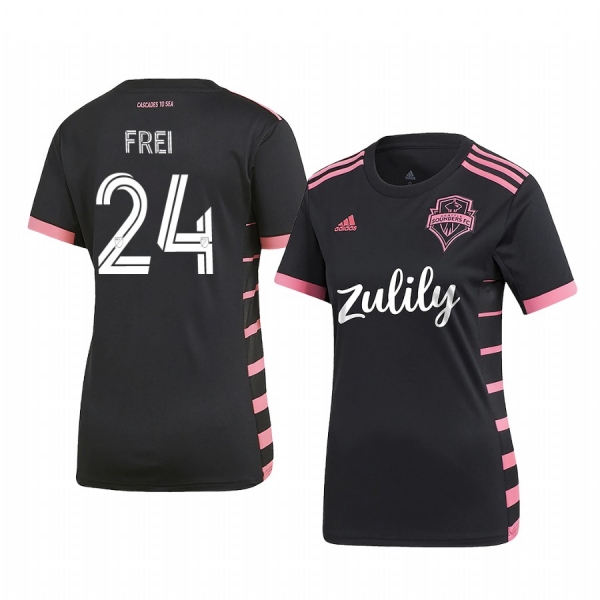 Women's Seattle Sounders FC Stefan Frei Black Nightfall Short Sleeve Jersey 2020