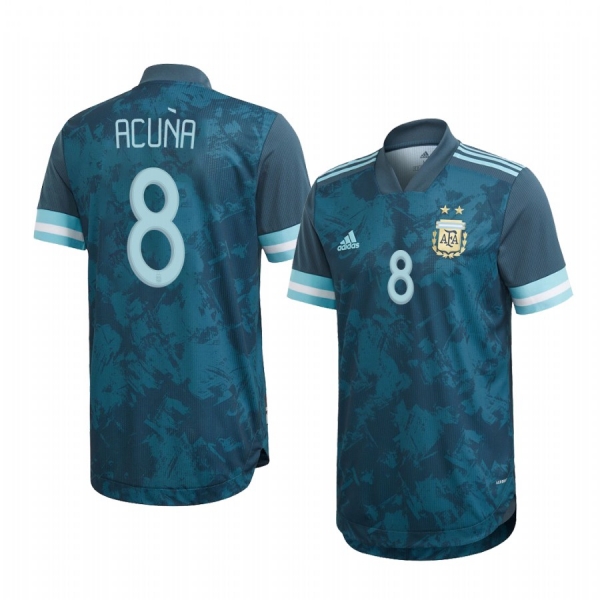 Argentina National Team Marcos Acuña Men's Blue Away Official Jersey 2020