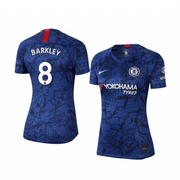 Women's Ross Barkley Chelsea Home Short Sleeve Jersey 19-20