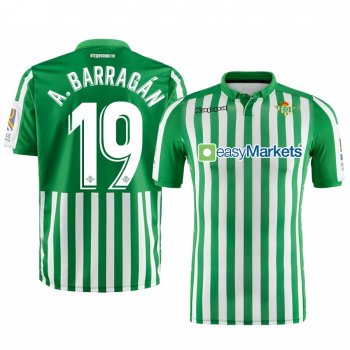 Real Betis Antonio Barragan Men's Green Home Short Sleeve Jersey 19-20