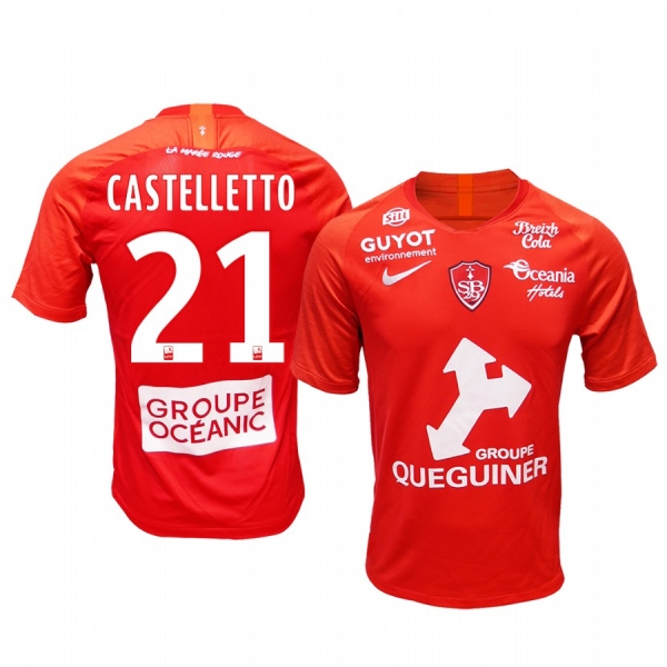 Men's Stade Brestois 29 Jean-Charles Castelletto Home Jersey 19-20