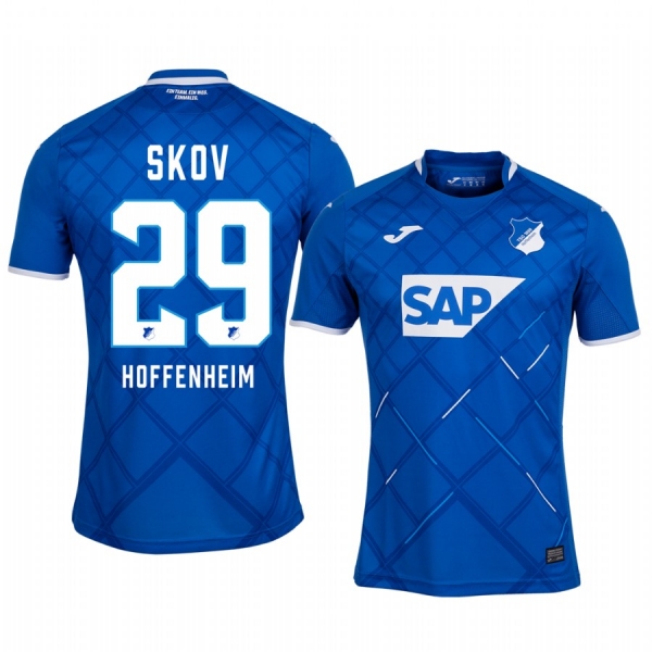 Forward TSG 1899 Hoffenheim Robert Skov Men's Home Jersey 19-20