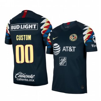 Custom Club America 19-20 Away Men's Navy Short Sleeve Jersey